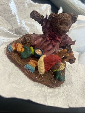 Russ Bears From the Past Brown Bear Figurine with Cozy Winter Accessories
